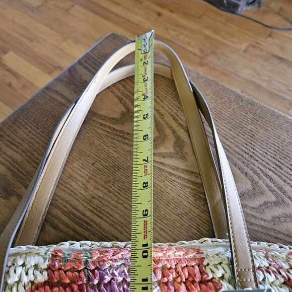 Style & Co Cornflower Straw Tote Bag Woven Floral Purse New Beach Resort Boho - Picture 3 of 11